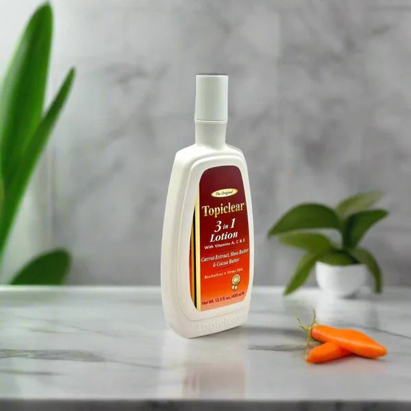 Topiclear 3 in 1 Lotion w/ Vit A, C & E Carrot Extract, Shea & Cocoa Butter 400 ml