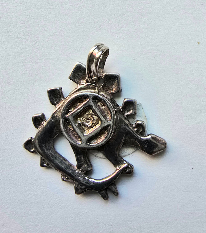 tsg562 Silver Pendant, Dino With NA Symbol  CLEARANCE
