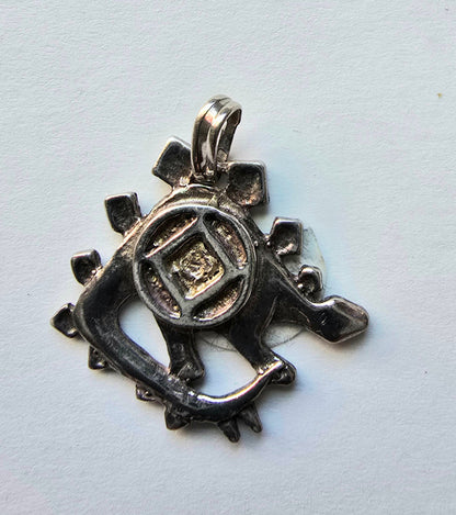 tsg562 Silver Pendant, Dino With NA Symbol  CLEARANCE