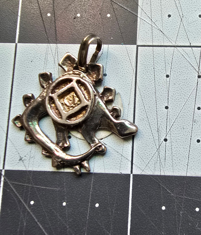 tsg562 Silver Pendant, Dino With NA Symbol  CLEARANCE
