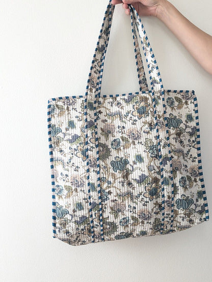 Twilight Tapestry Quilted Block Print Tote