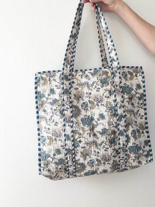 Twilight Tapestry Quilted Block Print Tote