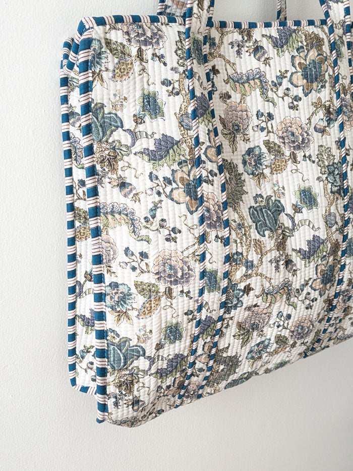 Twilight Tapestry Quilted Block Print Tote