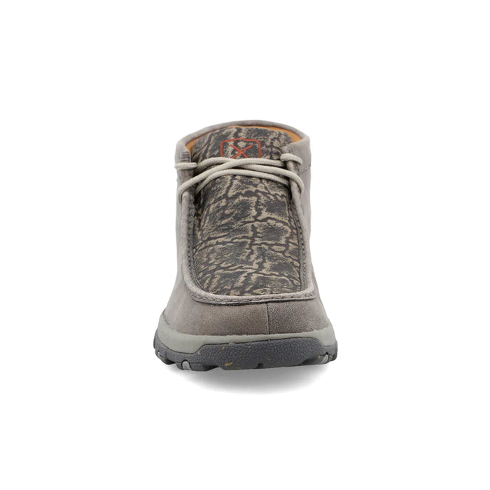 Twisted X Men's Chukka Bomber Gray Elephant Print Leather Driving Mocs Shoes MXC0017-Painted Cowgirl Western Store