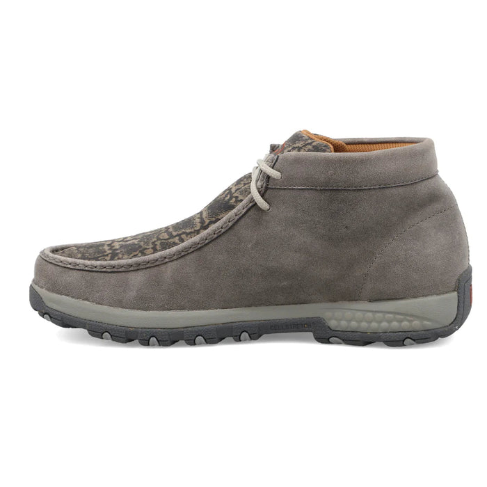 Twisted X Men's Chukka Bomber Gray Elephant Print Leather Driving Mocs Shoes MXC0017-Painted Cowgirl Western Store