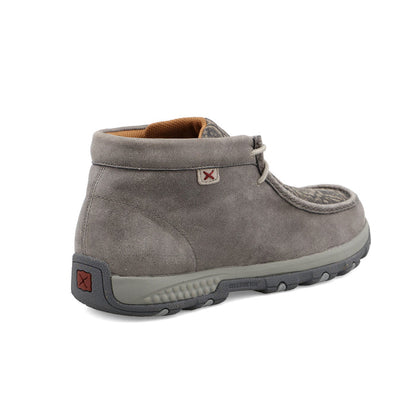 Twisted X Men's Chukka Bomber Gray Elephant Print Leather Driving Mocs Shoes MXC0017-Painted Cowgirl Western Store