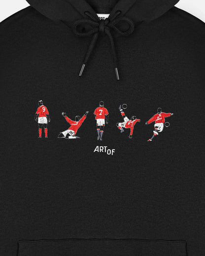 ART OF United Embroidered Icons Black Hoodie | MUFC Football Sweat