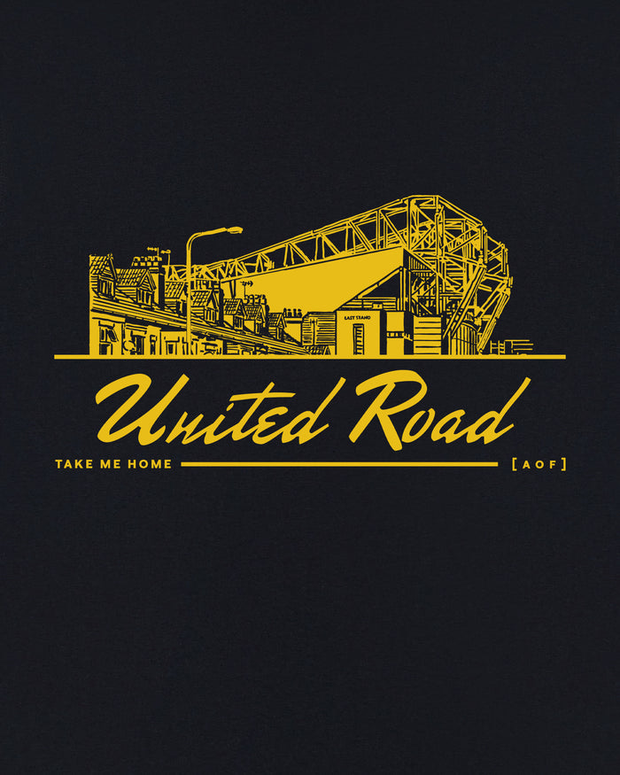 ART OF United Road Tee | MUFC Black Graphic Football T-shirt
