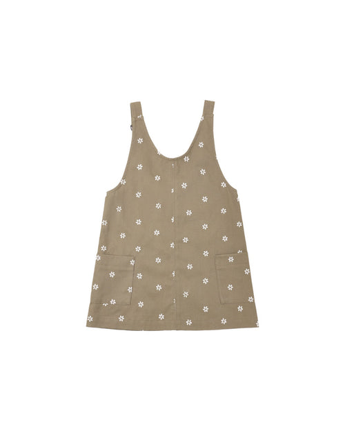 V-Neck Overall Dress || Embroidered Daisies