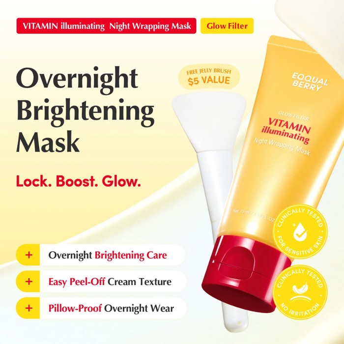Eqqualberry Vitamin Illuminating Night Wrapping Mask Nudie Glow Australia