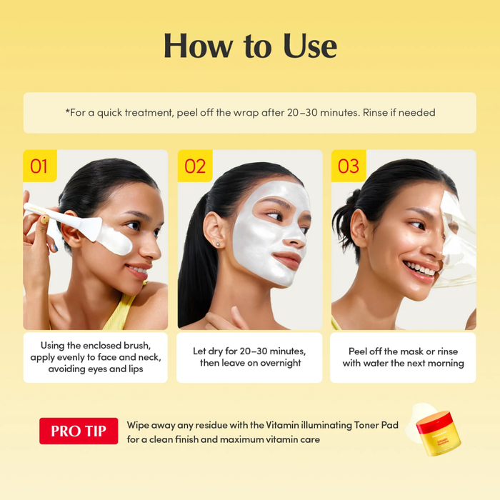 Eqqualberry Vitamin Illuminating Night Wrapping Mask Nudie Glow Australia