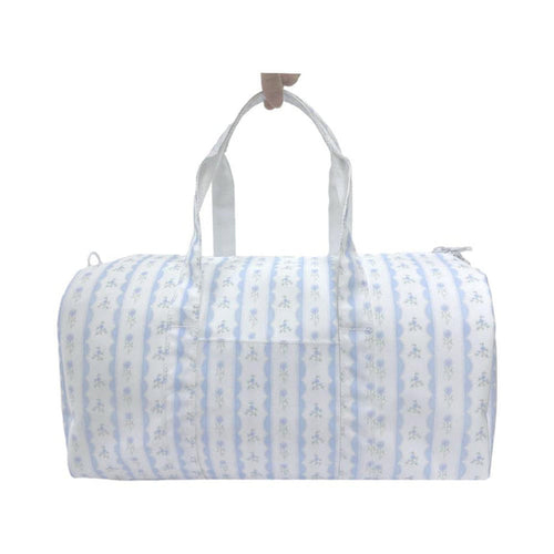 Weekender Duffle Bag - Ribbon Floral Blue - Wee Bee Baby Boutique
