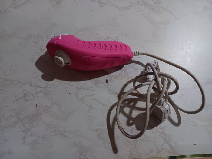 Wii Nunchuck White with Pink Sleeve Nintendo Brand Controller Tested