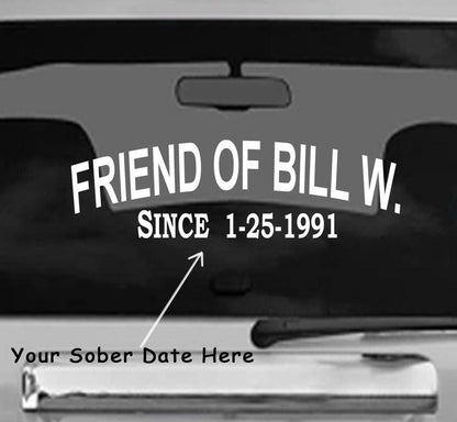 Win Decal - AA Sober Date Bill W Decal - nawears