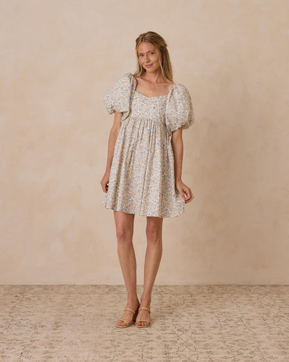 Women's Isabella Dress | Blue Garden (XS, XL) - Wee Bee Baby Boutique