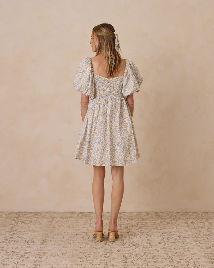 Women's Isabella Dress | Blue Garden (XS, XL) - Wee Bee Baby Boutique