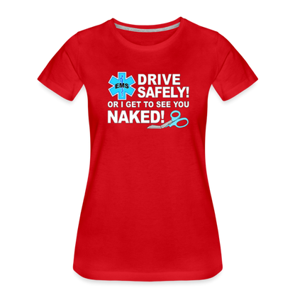 Women’s Premium T-Shirt - EMS Drive Safely! - red