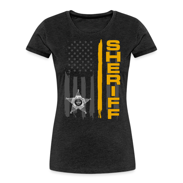 Women’s Premium T-Shirt - Ohio Sheriff Vertical - charcoal grey