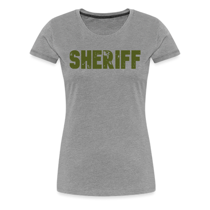 Women’s Premium T-Shirt - Sheriff Front & Back - OD Green - heather gray