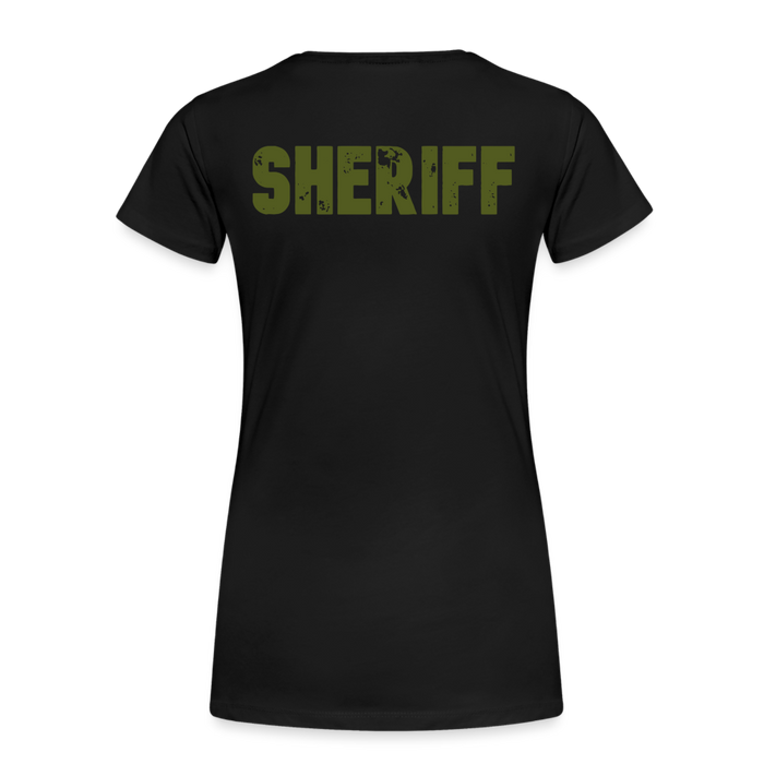 Women’s Premium T-Shirt - Sheriff Front & Back - OD Green - black