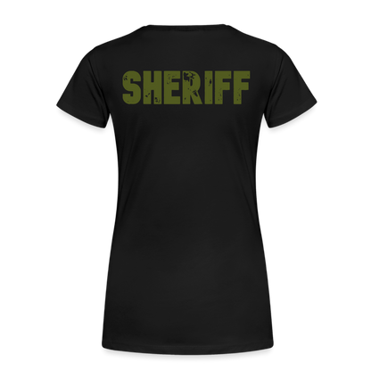 Women’s Premium T-Shirt - Sheriff Front & Back - OD Green - black