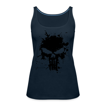 Women’s Premium Tank Top - Punisher Splatter - deep navy