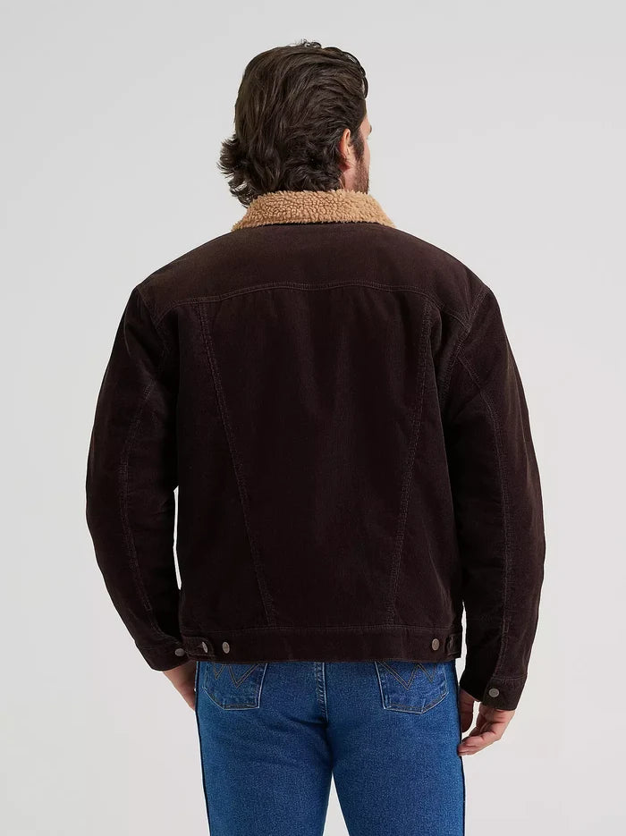 Wrangler Cowboy Cut Men's Brown Corduroy Sherpa Lined Western Jacket 112382099