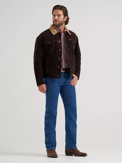 Wrangler Cowboy Cut Men's Brown Corduroy Sherpa Lined Western Jacket 112382099