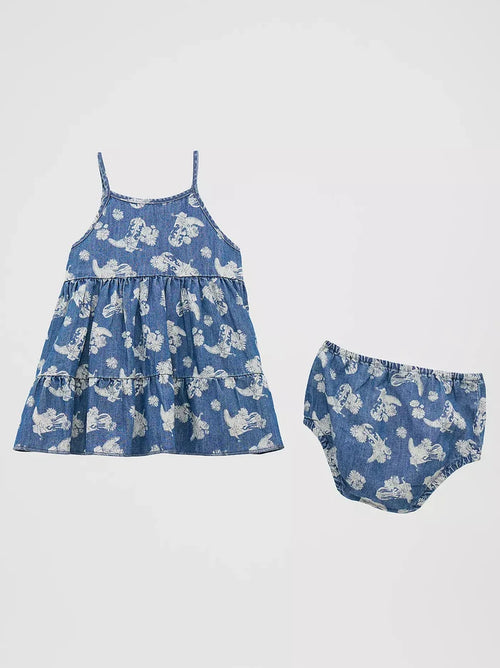 Wrangler Girl's Infant/Toddlers Denim Floral Print Tiered Strap Dress 112379438