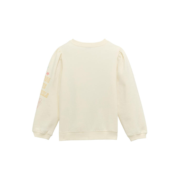 Wrangler Girl's Off White Western Graphic Print Puff Sleeve Pullover Sweatshirt 112375248