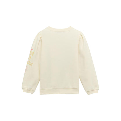 Wrangler Girl's Off White Western Graphic Print Puff Sleeve Pullover Sweatshirt 112375248