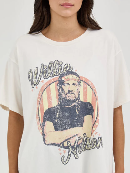 Wrangler Marshmallow Willie Nelson On The Road Again 1979 Oversize Tee 112361042-Painted Cowgirl Western Store