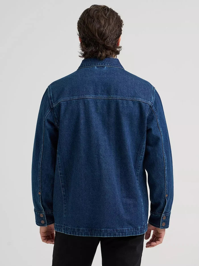 Wrangler Men's Dark Wash Denim Unlined Chore Jacket 112382010
