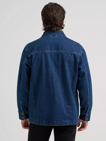 Wrangler Men's Dark Wash Denim Unlined Chore Jacket 112382010