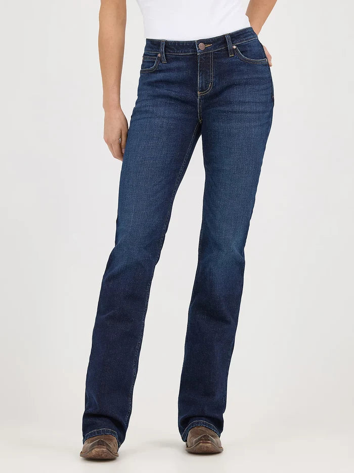 Wrangler Retro Women's Mae Alayna Dark Wash Mid Rise Bootcut Jeans 112371907