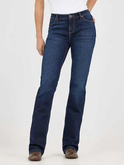 Wrangler Retro Women's Mae Alayna Dark Wash Mid Rise Bootcut Jeans 112371907