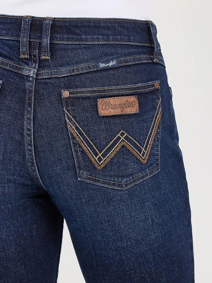 Wrangler Retro Women's Mae Alayna Dark Wash Mid Rise Bootcut Jeans 112371907