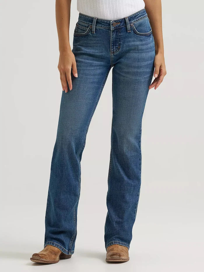 Wrangler Retro Women's Mae Marina Medium Wash Mid Rise Bootcut Jeans 112382281