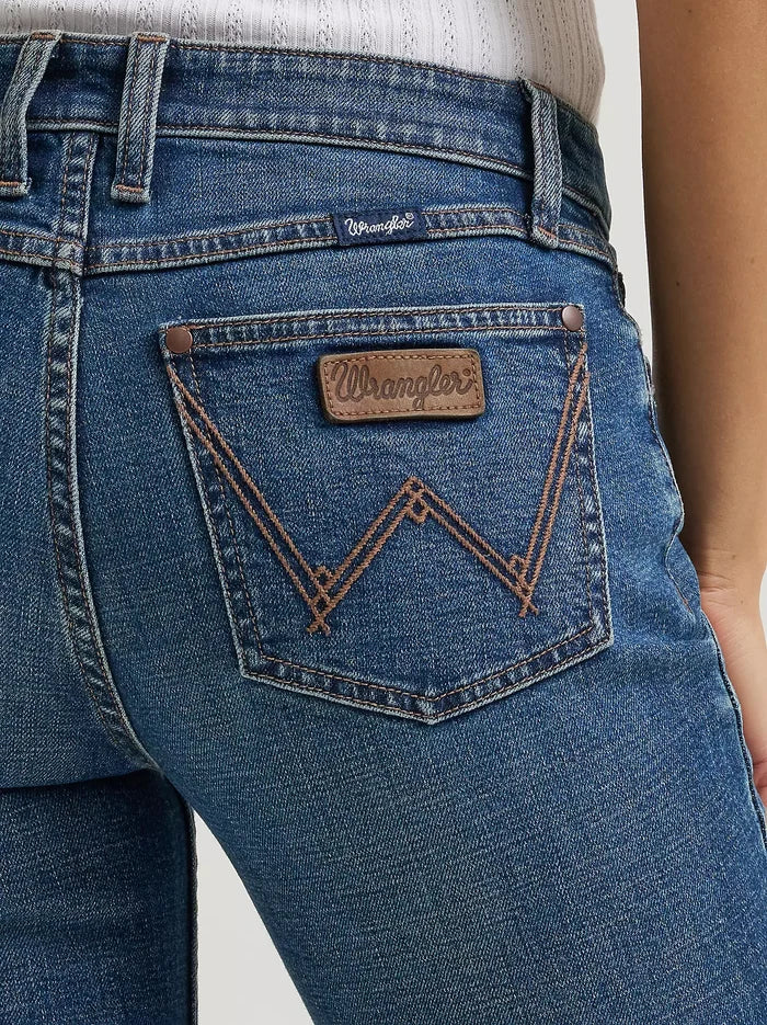 Wrangler Retro Women's Mae Marina Medium Wash Mid Rise Bootcut Jeans 112382281