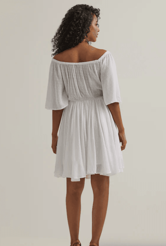 Wrangler Retro Women's Off White Swiss Dot Americana Dress 112344666