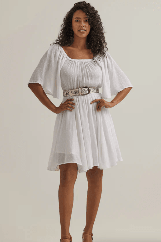 Wrangler Retro Women's Off White Swiss Dot Americana Dress 112344666