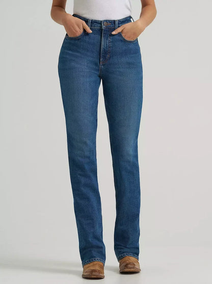 Wrangler Women's Lillian Dark Wash High-Rise Rodeo Boot Cut Riding Jeans 112367607