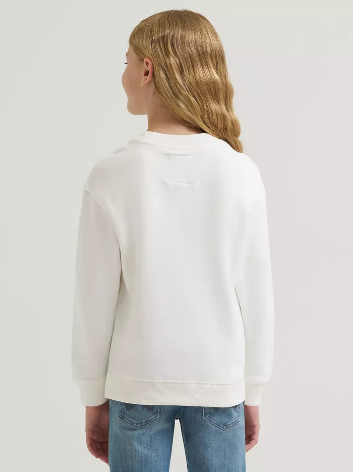 Wrangler X Lainey Wilson Girl's White Neon Rainbow Horses Sweatshirt 112382956
