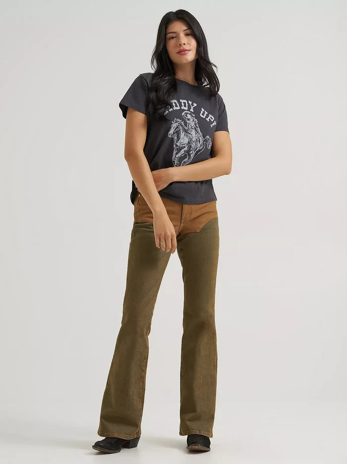 Wrangler X Lainey Wilson Women's Black 'Giddy Up' Tee Shirt 112382845