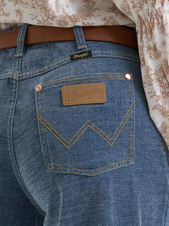 Wrangler X Women's Lainey Wilson Indigo High-Rise Chenille Wide Leg Jeans 112382902