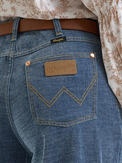 Wrangler X Women's Lainey Wilson Indigo High-Rise Chenille Wide Leg Jeans 112382902