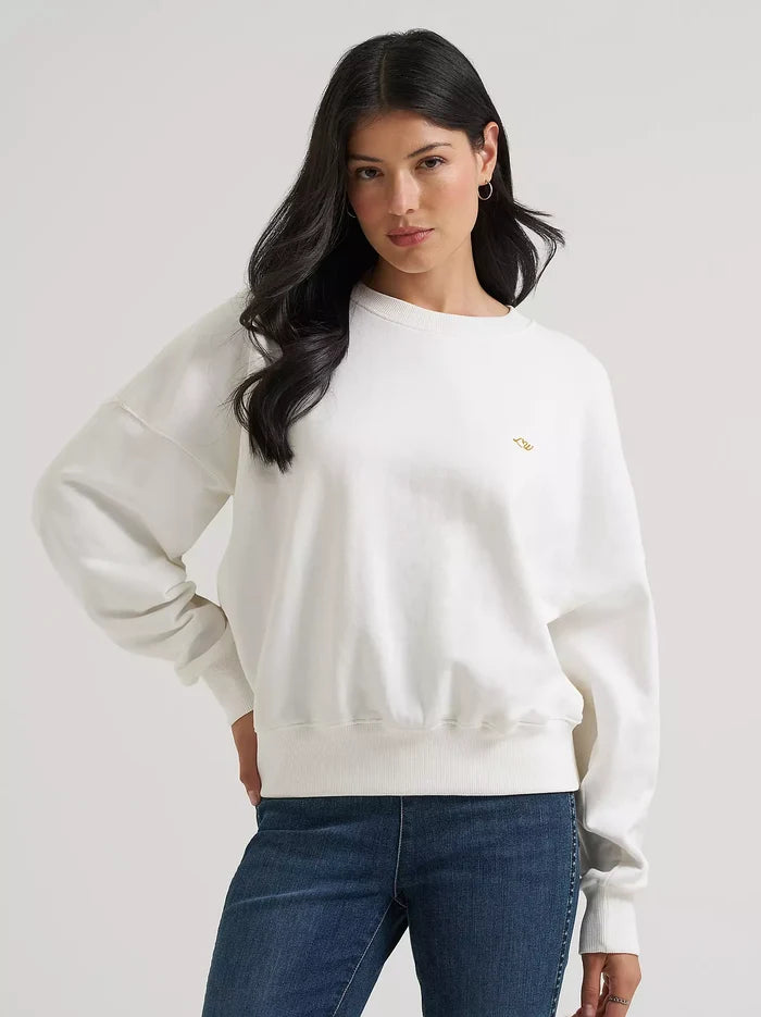 Wrangler X Women's Lainey Wilson Off White Neon Rainbow Horses Sweatshirt 112382846