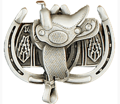 Youth Saddle & Horseshoes Belt Buckle G-1964