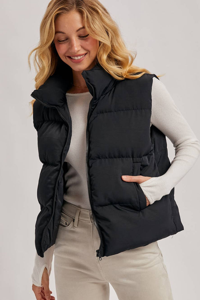 ZIPPER FRONT PUFFER VEST